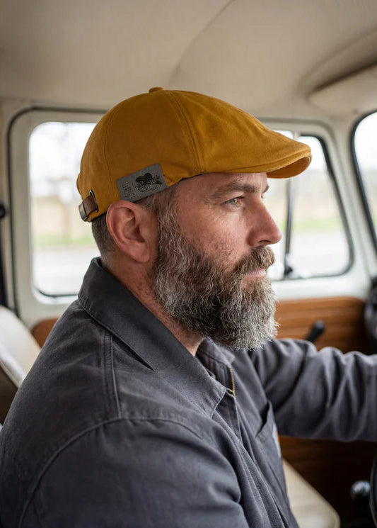 Customer wearing Summer Flat Cap- Low Profile